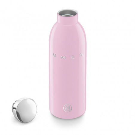 Sticlă termică SMEG Clima 50's Style WBF01PK, 500 ml, închidere ermetică, cu pereți dubli, oțel inoxidabil 18/8, roz