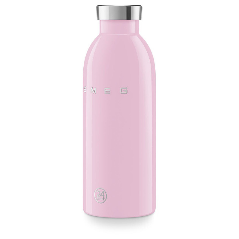 Sticlă termică SMEG Clima 50's Style WBF01PK, 500 ml, închidere ermetică, cu pereți dubli, oțel inoxidabil 18/8, roz