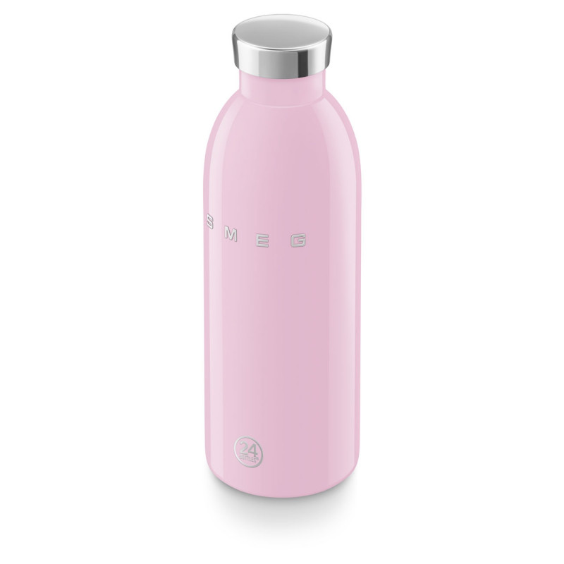 Sticlă termică SMEG Clima 50's Style WBF01PK, 500 ml, închidere ermetică, cu pereți dubli, oțel inoxidabil 18/8, roz