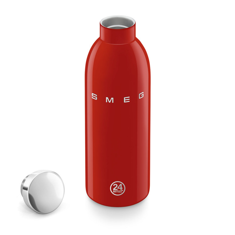 Sticlă termică SMEG Clima 50's Style WBF01RD, 500 ml, închidere ermetică, cu pereți dubli, oțel inoxidabil 18/8, roșu