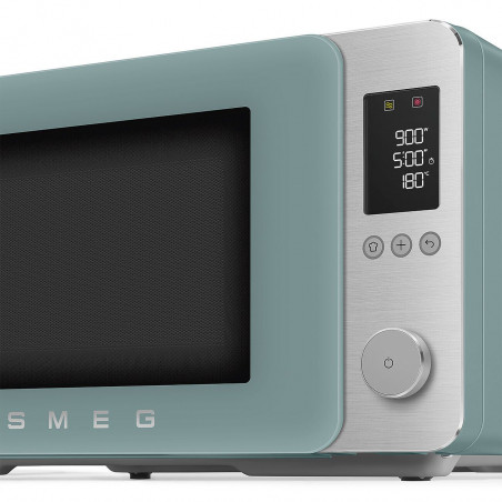 Cuptor cu microunde combinat cu aer cald SMEG Collezione MOC02EGMEU, 900 W, 27 l, 25 de programe, închidere lină, setări personalizate, verde