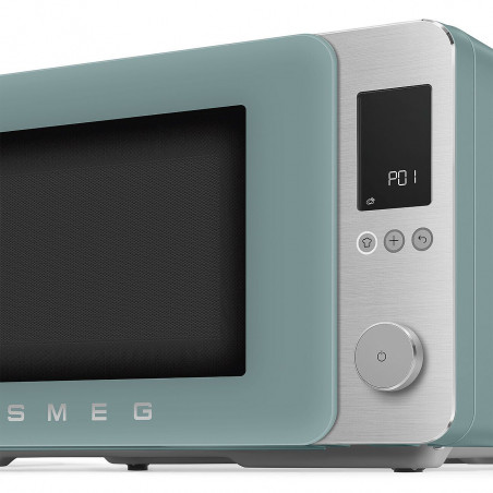 Cuptor cu microunde combinat cu aer cald SMEG Collezione MOC02EGMEU, 900 W, 27 l, 25 de programe, închidere lină, setări personalizate, verde