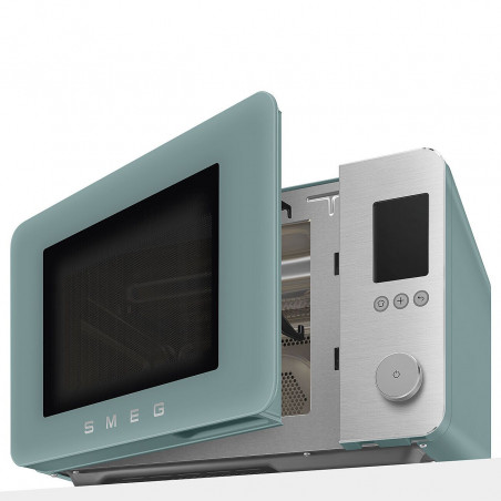 Cuptor cu microunde combinat cu aer cald SMEG Collezione MOC02EGMEU, 900 W, 27 l, 25 de programe, închidere lină, setări personalizate, verde