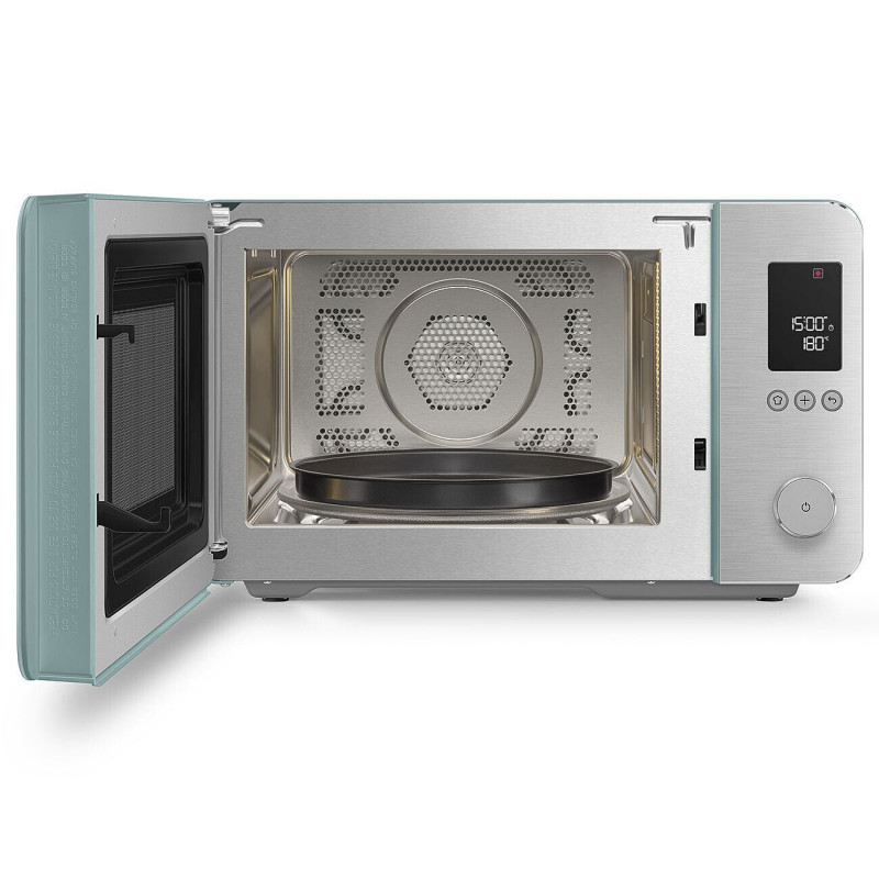 Cuptor cu microunde combinat cu aer cald SMEG Collezione MOC02EGMEU, 900 W, 27 l, 25 de programe, închidere lină, setări personalizate, verde