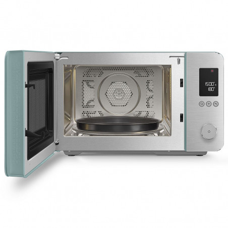 Cuptor cu microunde combinat cu aer cald SMEG Collezione MOC02EGMEU, 900 W, 27 l, 25 de programe, închidere lină, setări personalizate, verde
