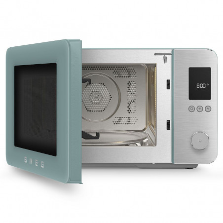 Cuptor cu microunde combinat cu aer cald SMEG Collezione MOC02EGMEU, 900 W, 27 l, 25 de programe, închidere lină, setări personalizate, verde