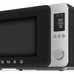 Cuptor cu microunde combinat cu aer cald SMEG Collezione MOC02BLMEU, 900 W, 27 l, 25 de programe, închidere lină, setări personalizate, negru mat