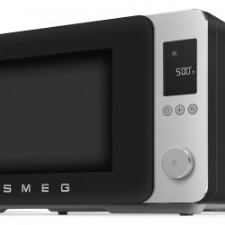 Cuptor cu microunde combinat cu aer cald SMEG Collezione MOC02BLMEU, 900 W, 27 l, 25 de programe, închidere lină, setări personalizate, negru mat