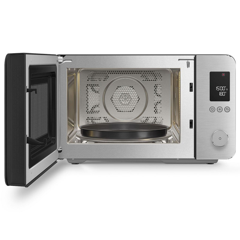 Cuptor cu microunde combinat cu aer cald SMEG Collezione MOC02BLMEU, 900 W, 27 l, 25 de programe, închidere lină, setări personalizate, negru mat