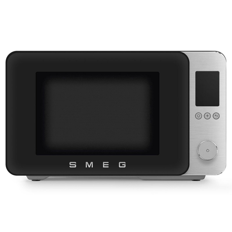 Cuptor cu microunde combinat cu aer cald SMEG Collezione MOC02BLMEU, 900 W, 27 l, 25 de programe, închidere lină, setări personalizate, negru mat