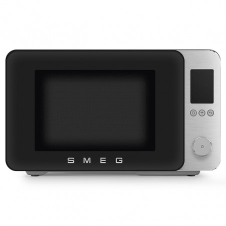 Cuptor cu microunde combinat cu aer cald SMEG Collezione MOC02BLMEU, 900 W, 27 l, 25 de programe, închidere lină, setări personalizate, negru mat