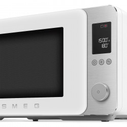 Cuptor cu microunde combinat cu aer cald SMEG Collezione MOC02WHMEU, 900 W, 27 l, 25 de programe, închidere lină, setări personalizate, alb mat