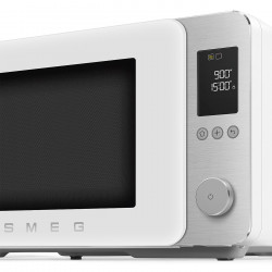 Cuptor cu microunde combinat cu aer cald SMEG Collezione MOC02WHMEU, 900 W, 27 l, 25 de programe, închidere lină, setări personalizate, alb mat