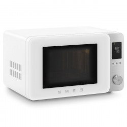 Cuptor cu microunde combinat cu aer cald SMEG Collezione MOC02WHMEU, 900 W, 27 l, 25 de programe, închidere lină, setări personalizate, alb mat