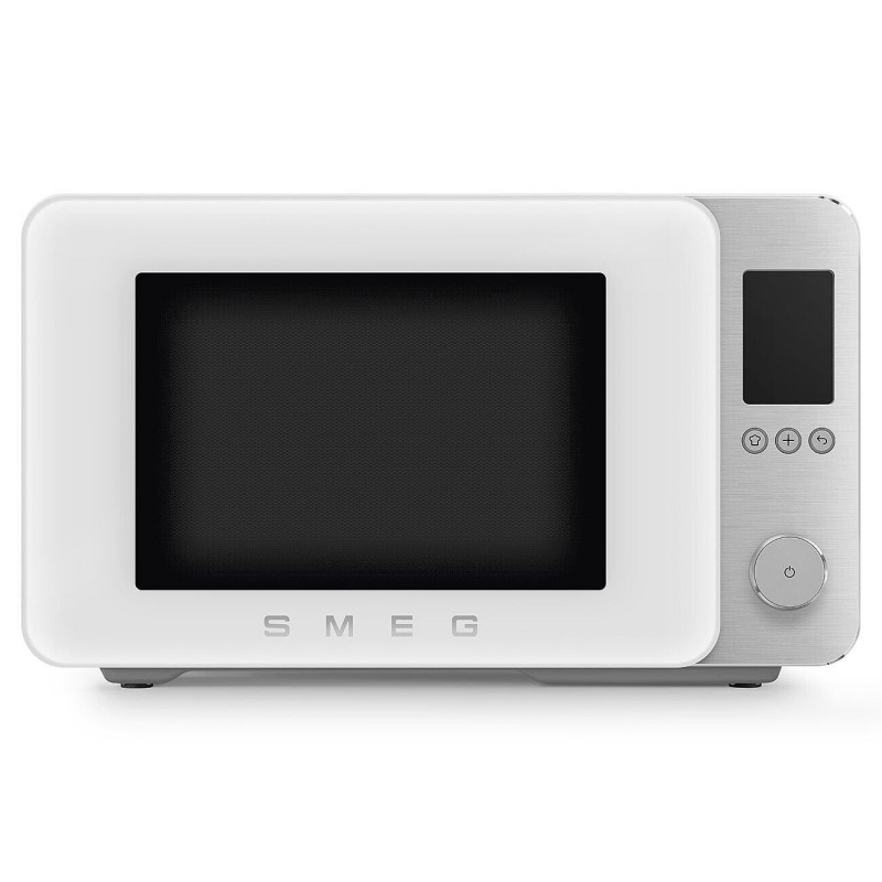 Cuptor cu microunde combinat cu aer cald SMEG Collezione MOC02WHMEU, 900 W, 27 l, 25 de programe, închidere lină, setări personalizate, alb mat