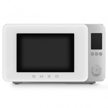 Cuptor cu microunde combinat cu aer cald SMEG Collezione MOC02WHMEU, 900 W, 27 l, 25 de programe, închidere lină, setări personalizate, alb mat