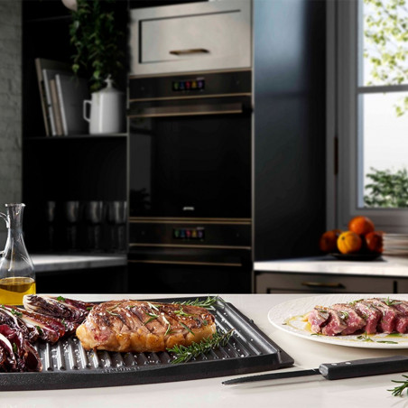 Grătar multifuncțional SMEG 50's Style MGF01CREU, 2100 W, 60-230 °C, 3 programe, acoperire ceramică, tavă de scurgere, semnal sonor, cronometru, culoare crem