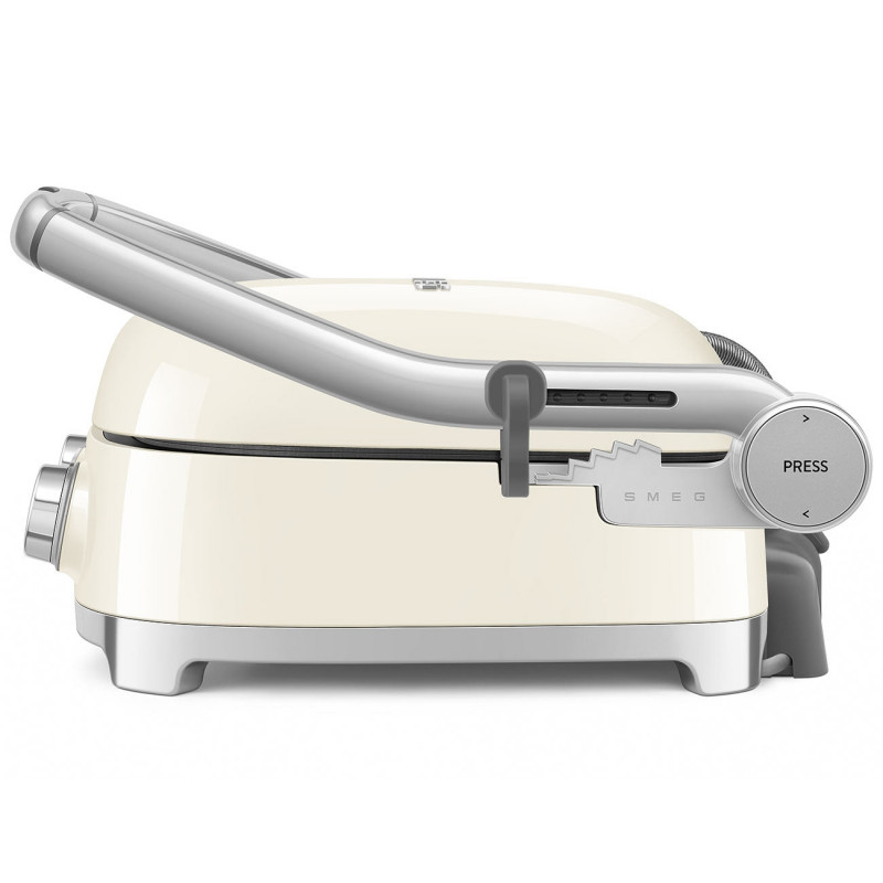 Grătar multifuncțional SMEG 50's Style MGF01CREU, 2100 W, 60-230 °C, 3 programe, acoperire ceramică, tavă de scurgere, semnal sonor, cronometru, culoare crem