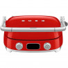 Grătar multifuncțional SMEG 50's Style MGF01RDEU, 2100 W, 60-230 °C, 3 programe, acoperire ceramică, tavă de scurgere, semnal sonor, cronometru, roșu