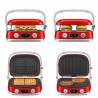 Grătar multifuncțional SMEG 50's Style MGF01RDEU, 2100 W, 60-230 °C, 3 programe, acoperire ceramică, tavă de scurgere, semnal sonor, cronometru, roșu