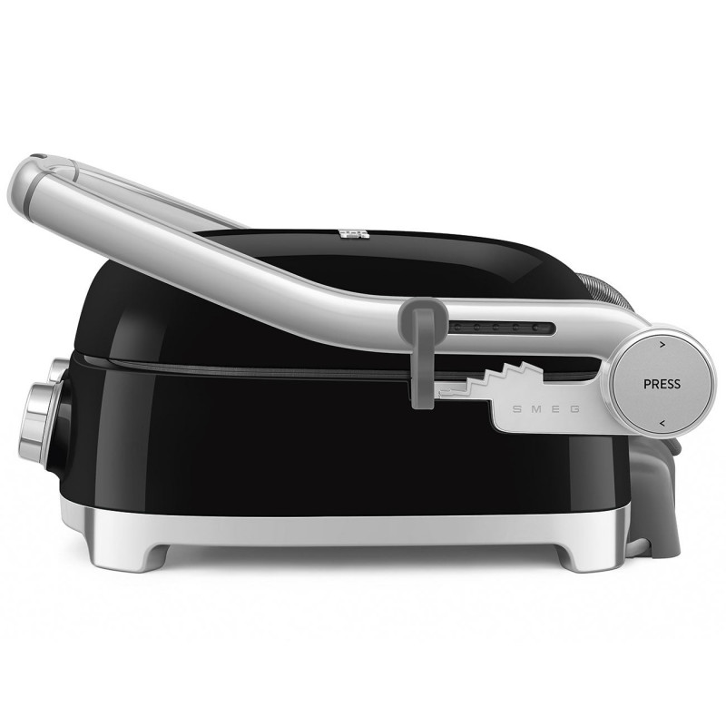 Grătar electric Smeg MGF01BLEU, 2000 W, 60–230 °C, afișaj LCD, 4 accesorii detașabile, cronometru de 60 minute, negru