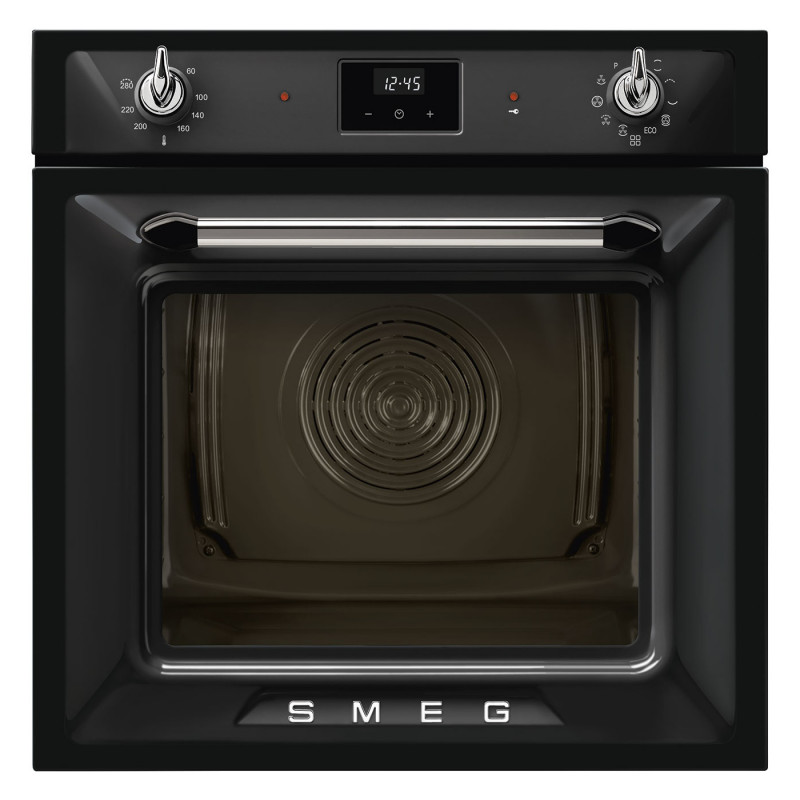 Cuptor incorporabil Smeg SOP6900TN, 3000 W, 68 l, clasa A, 9 functii si 5 niveluri de gatit, Autocuratare, Timer, 30-280°C, Negru