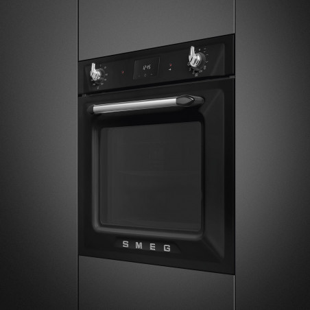 Cuptor incorporabil Smeg SOP6900TN, 3000 W, 68 l, clasa A, 9 functii si 5 niveluri de gatit, Autocuratare, Timer, 30-280°C, Negru