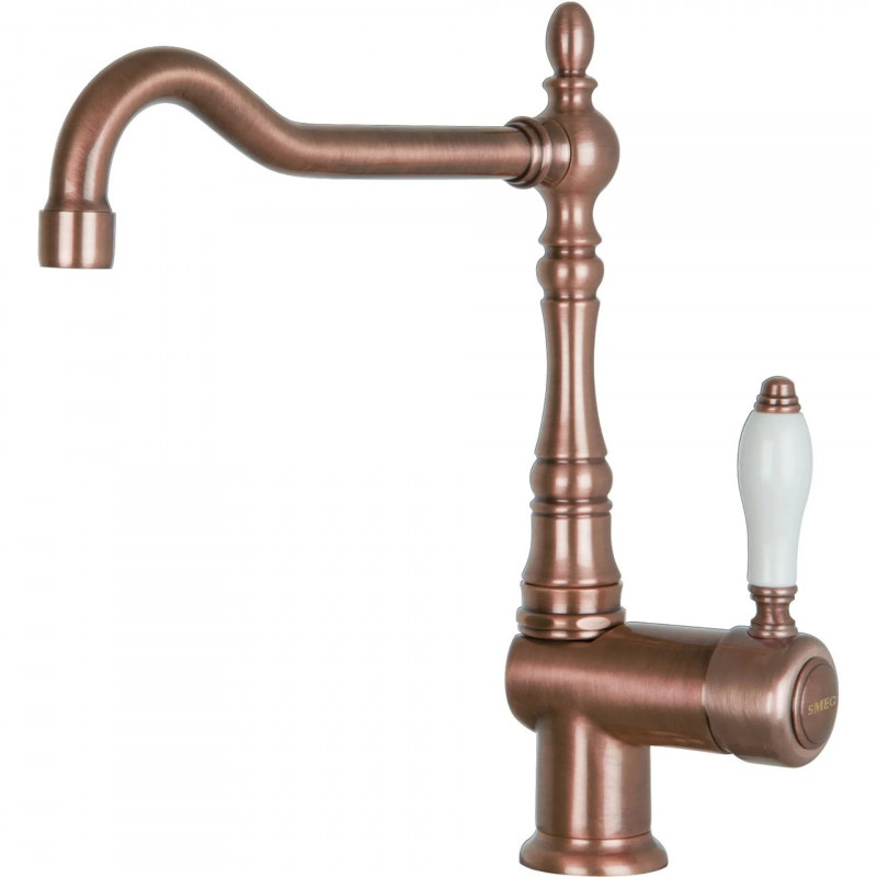 Baterie sanitara de bucatarie SMEG Coloniale MIR6RA-2, 5 bar, Monocomanda, Pipa rotativă la 360°, Aerator, Cupru