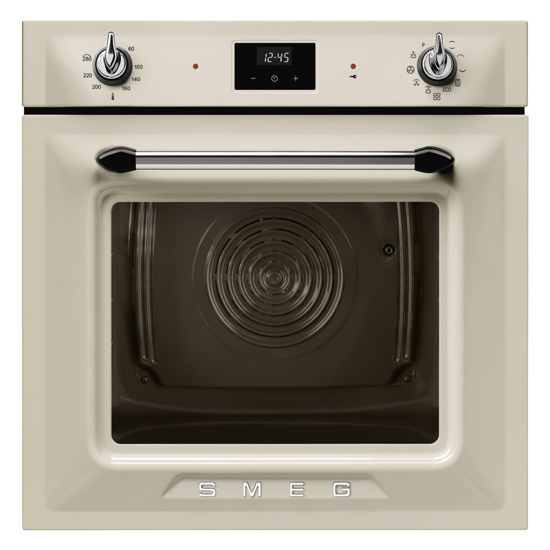 Cuptor incorporabil Smeg SOP6900TP, 3000 W, 68 l, Clasa A, 9 functii si 5 niveluri de gatit, Autocuratare, Timer, 30–280°C, Crem