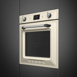 Cuptor incorporabil Smeg SOP6900TP, 3000 W, 68 l, Clasa A, 9 functii si 5 niveluri de gatit, Autocuratare, Timer, 30–280°C, Crem