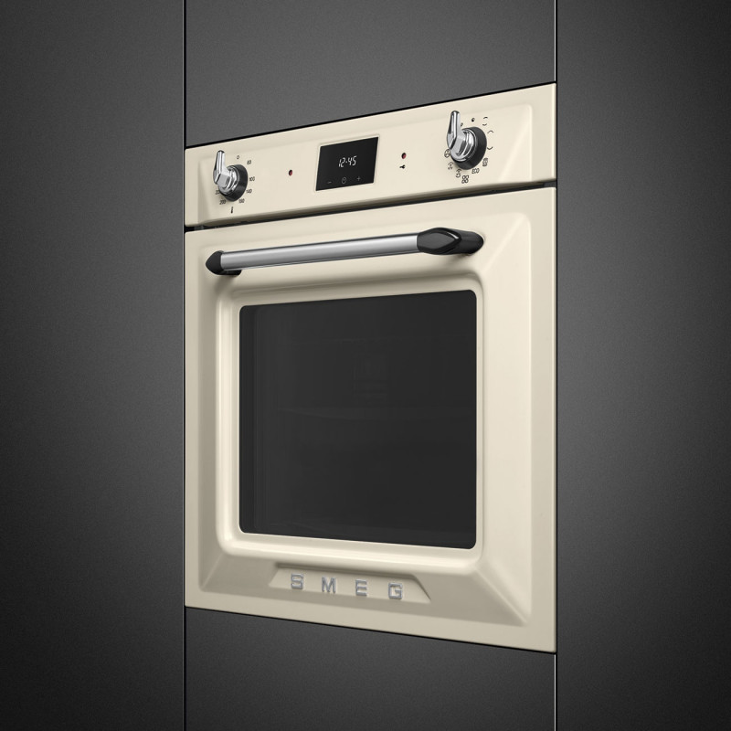 Cuptor incorporabil Smeg SOP6900TP, 3000 W, 68 l, Clasa A, 9 functii si 5 niveluri de gatit, Autocuratare, Timer, 30–280°C, Crem