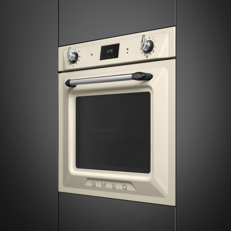 Cuptor incorporabil Smeg SOP6900TP, 3000 W, 68 l, Clasa A, 9 functii si 5 niveluri de gatit, Autocuratare, Timer, 30–280°C, Crem