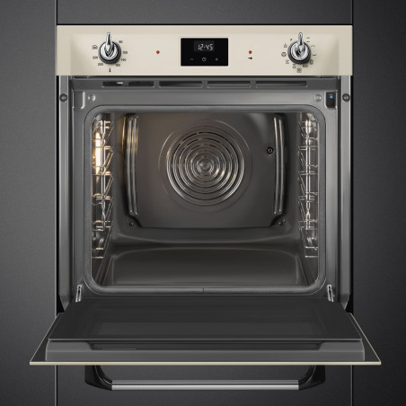 Cuptor incorporabil Smeg SOP6900TP, 3000 W, 68 l, Clasa A, 9 functii si 5 niveluri de gatit, Autocuratare, Timer, 30–280°C, Crem