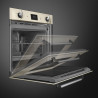 Cuptor incorporabil Smeg SOP6900TP, 3000 W, 68 l, Clasa A, 9 functii si 5 niveluri de gatit, Autocuratare, Timer, 30–280°C, Crem