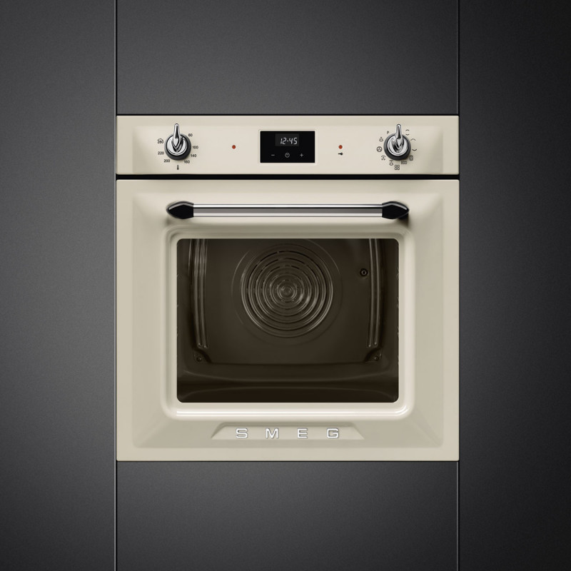 Cuptor incorporabil Smeg SOP6900TP, 3000 W, 68 l, Clasa A, 9 functii si 5 niveluri de gatit, Autocuratare, Timer, 30–280°C, Crem