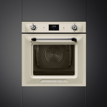 Cuptor incorporabil Smeg SOP6900TP, 3000 W, 68 l, Clasa A, 9 functii si 5 niveluri de gatit, Autocuratare, Timer, 30–280°C, Crem