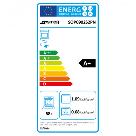 Cuptor incorporabil Smeg SOP6902S2PN, 3000 W, 68 l, Clasa A++, 12 functii si 5 niveluri de gatit, Gatit cu abur combinat, Autocuratare, Timer, 30-280 °C, Negru