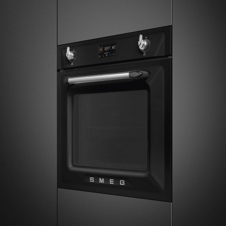 Cuptor incorporabil Smeg SOP6902S2PN, 3000 W, 68 l, Clasa A++, 12 functii si 5 niveluri de gatit, Gatit cu abur combinat, Autocuratare, Timer, 30-280 °C, Negru