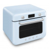 Mini-cuptor cu functie combinata pentru gatit cu abur Smeg COF01PBEU, 1800 W, 10 functii, Ecran LCD, 40-230°C, Albastru pastel