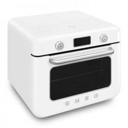 Mini-cuptor cu functie combinata de gatit cu abur Smeg COF01WHEU, 1800 W, 10 functii, Ecran LCD, 40-230°C, Alb