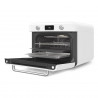 Mini-cuptor cu functie combinata de gatit cu abur Smeg COF01WHEU, 1800 W, 10 functii, Ecran LCD, 40-230°C, Alb