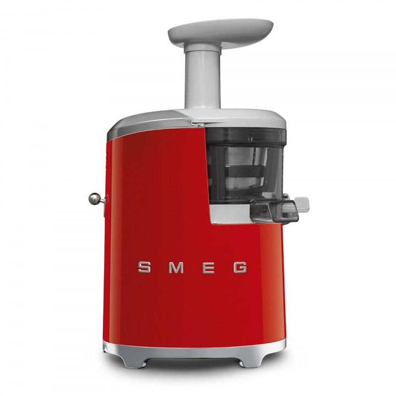 Storcător de fructe Smeg SJF01RDEU, 150 W, 500 ml, rotație inversă, recipient pentru resturi de 1,6 l, roșu