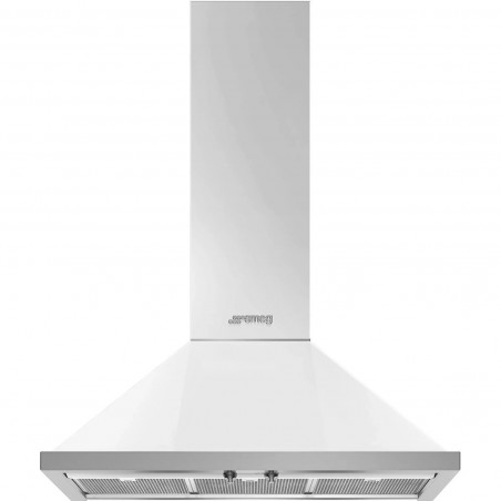 Hota decorativa SMEG Portofino KPF9WH, 275 W, A+, 781 m³/h, 3 viteze, 3 filtre, Supapa anti-retur, Otel inoxidabil, LED, Alb