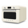 Mini-cuptor cu functie combinata de gatit cu abur Smeg COF01CREU, 1800 W, 10 functii, Ecran LCD, 40-230°C, Crem