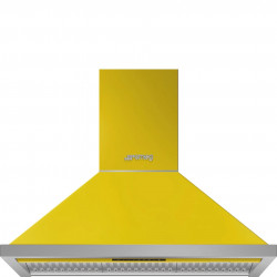 Hota decorativa SMEG Portofino KPF9YW, 275 W, A+, 781 m³/h, 3 viteze, 3 filtre, Supapa, Otel inoxidabil, LED, Galben