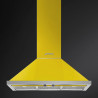 Hota decorativa SMEG Portofino KPF9YW, 275 W, A+, 781 m³/h, 3 viteze, 3 filtre, Supapa, Otel inoxidabil, LED, Galben