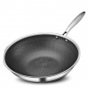 Tigaie wok cu capac Swiss Haus SH-ZGW28, 28 x 9 cm, 4 l, Acoperire ceramica Sapphire, Cuptor pana la 260°C, Inductie, Argintiu