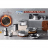 Tigaie wok cu capac Swiss Haus SH-ZGW28, 28 x 9 cm, 4 l, Acoperire ceramica Sapphire, Cuptor pana la 260°C, Inductie, Argintiu