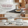Set de oale si tigai Swiss Haus SH-CC4014T, 14 piese, Ceramica Sapphire, Inductie, Cuptor pana la 220°C, Fara PFAS, Violet