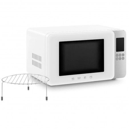Cuptor cu microunde cu gratar 4in1 SMEG Collezione MOC01WHMEU, 1900 W, 29 l, 18 programe, Inchidere lina, Semnal sonor, Ecran LCD, Alb mat